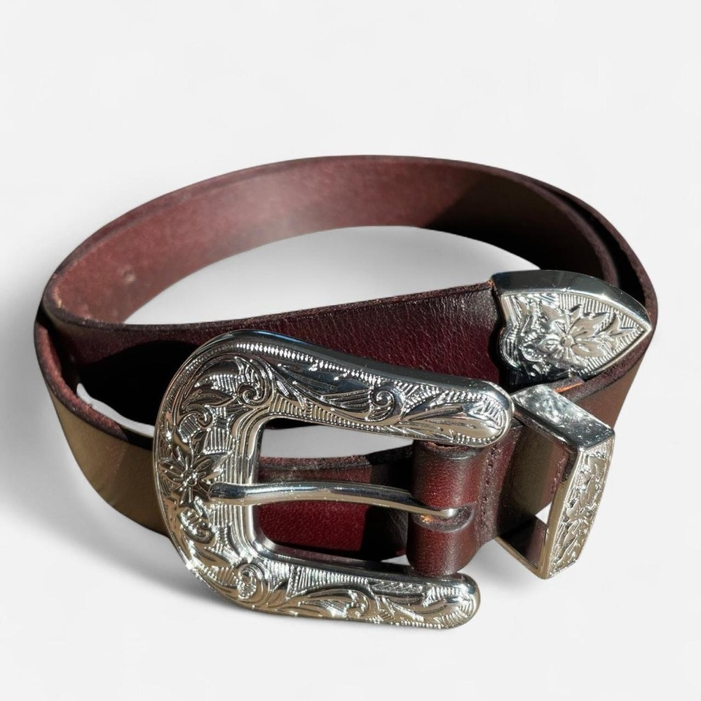 White House Black Market Brown and Silver Western Belt